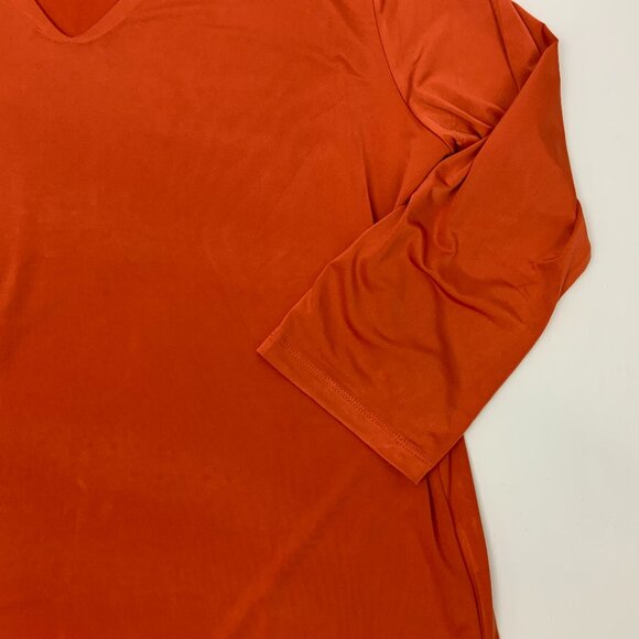 JEAN-PIERRE KLIFA PARIS V-Neck 3/4 Sleeve Top Orange/ Rust Color Size XL - Picture 13 of 16